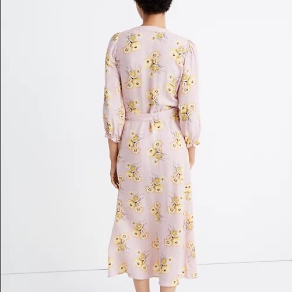 Madewell Ruffle-Cuff Wrap Dress- Dutch Dandelions size XS - Picture 4 of 9